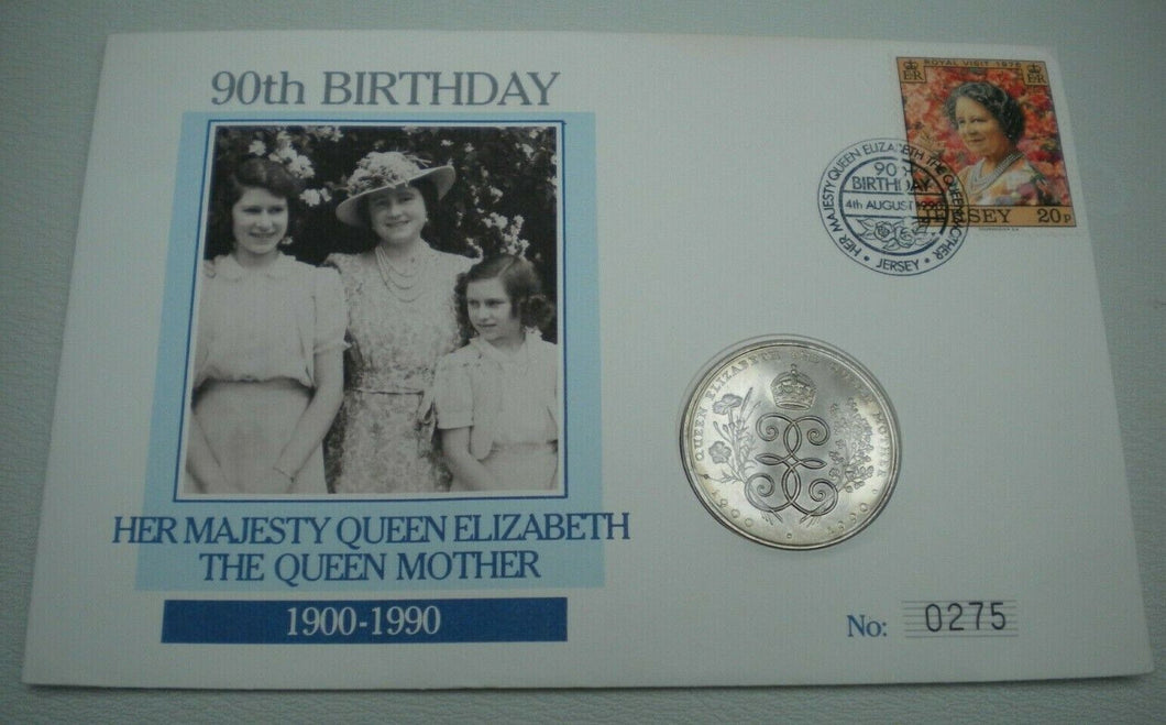 1990 90TH BIRTHDAY OF HM QUEEN ELIZABETH THE QUEEN MOTHER BUNC £2 COIN COVER PNC