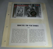 Load image into Gallery viewer, VJ DAY ROUTE TO VICTORY 2005 PROOF 1 CROWN  COIN COVER PNC &amp; INFO CARD
