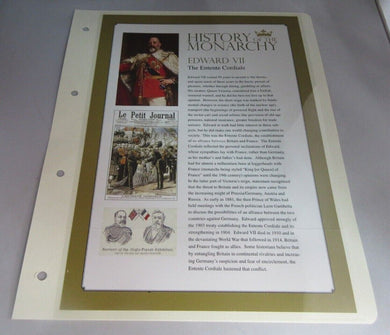 EDWARD VII HISTORY OF THE MONARCHY PNC, FIRST DAY COVER,STAMPS & INFORMATION SET