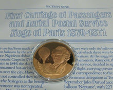 Load image into Gallery viewer, History of Man in Flight 1973 Gold Plated Bronze Scarce Medals + Info Sheet
