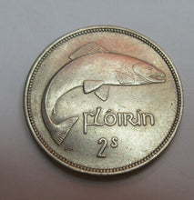 Load image into Gallery viewer, 1954 Ireland EIRE FLORIN Coin reverse SALMON obverse Harp
