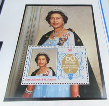 Load image into Gallery viewer, 1986 QUEEN ELIZABETH II 60TH BIRTHDAY GRENADINES ST VINCENT STAMPS &amp; ALBUM SHEET
