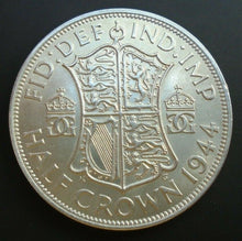 Load image into Gallery viewer, 1944 KING GEORGE VI BARE HEAD 1 SILVER HALF CROWN ref SPINK 4080 A2
