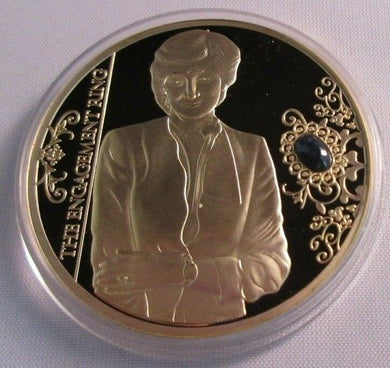2012 DIANA HER LIFE IN JEWELS ENGAGEMENT RING  BLACK SAPPHIRE PROOF MEDALLION