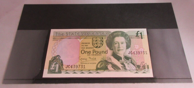 1993 THE STATES OF JERSEY ONE POUND £1 BANKNOTE UNC JC439731 IN NOTE HOLDER