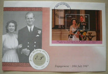 Load image into Gallery viewer, 1947-1997 ENGAGEMENT &amp; GARDEN PARTY QEII &amp; PRINCE PHILIP DOUBLE STAMP COVER
