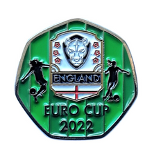 Load image into Gallery viewer, England Ladies Euro Cup 2022 50p Shaped Coin TGBCH Limited Ed
