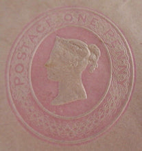 Load image into Gallery viewer, ON HER MAJESTYS SERVICE QUEEN VICTORIA ONE PENNY EMBOSSED ENVELOPE USED
