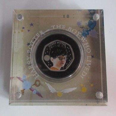 Harry Potter 'The Boy Who Lived' Silver Proof Coloured UK 50p Royal Mint Coin