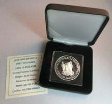 Load image into Gallery viewer, 1996 QUEEN ELIZABETH II 70TH BIRTHDAY VISIT GAMBIA S/PROOF 10 DALASIS COIN &amp;BOX
