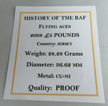 Load image into Gallery viewer, 2008 HISTORY OF THE RAF FLYING ACES PROOF £5 FIVE POUND CROWN BOX COA
