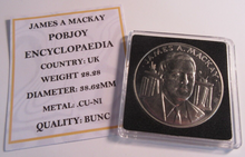 Load image into Gallery viewer, JAMES A MACKAY POBJOY ENCYCLOPAEDIA BUNC MEDALLION  QUAD CAPSULE &amp; COA
