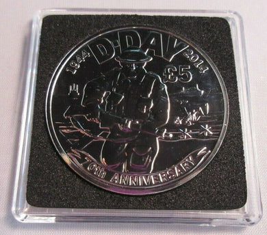 2014 QEII 70th ANNIVERSARY D-DAY BUNC BAILIWICK OF JERSEY £5 COIN & CAPSULE