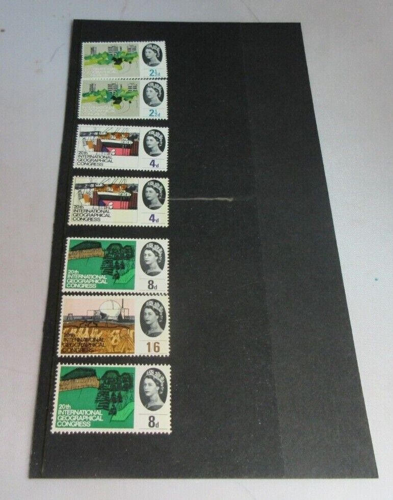 1964 QEII 20th INTERNATIONAL GEOGRAPHICAL CONGRESS PRE DECIMAL STAMPS MNH HOLDER