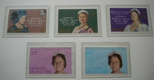 Load image into Gallery viewer, 1980 HM QUEEN ELIZABETH THE QUEEN MOTHER&#39;S 80TH BIRTHDAY 5 MNH STAMPS/INFO SHEET
