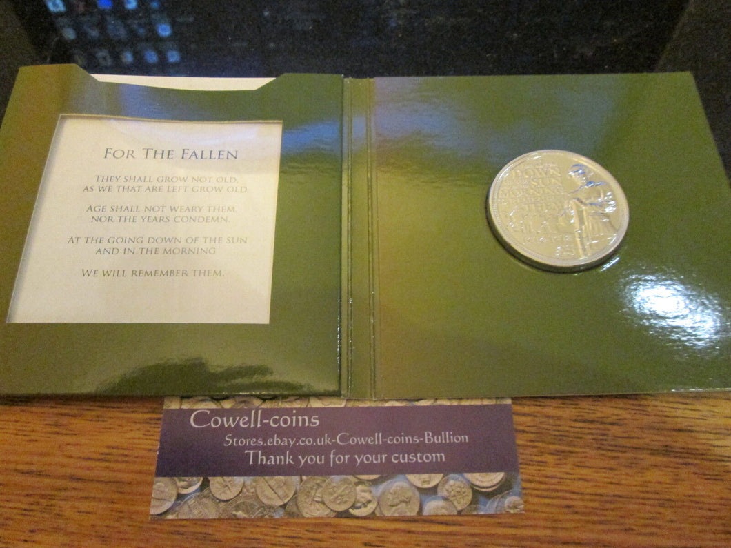 Bailiwick of Guernsey 2014 Centenary of the First World War £5 Coin 1914 - 1918