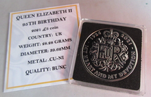 Load image into Gallery viewer, 2021 QUEEN ELIZABETH II 95th BIRTHDAY BUNC £5 FIVE POUND COIN QUAD CAPSULE &amp;COA
