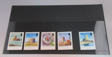 Load image into Gallery viewer, QUEEN ELIZABETH II JERSEY TOWERS DECIMAL STAMPS MNH IN STAMP HOLDER
