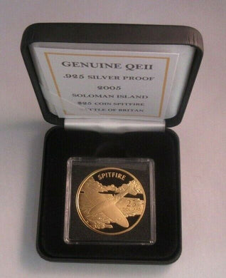 Spitfire - Battle of Britain - 2005 Silver Proof 1oz Soloman Isl $25 Coin BoxCOA