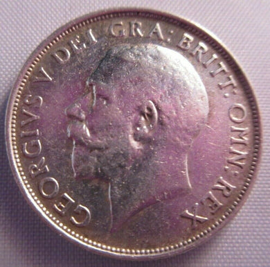 1912 KING GEORGE V BARE HEAD aUNC .925 SILVER ONE SHILLING COIN IN CLEAR FLIP