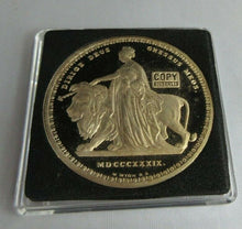 Load image into Gallery viewer, 2001 UNA &amp; THE LION HALLMARKED GOLD PLATED SILVER PROOF RESTRIKE IN QUAD CAPSULE
