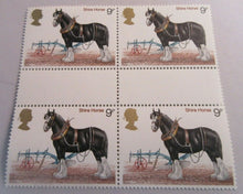 Load image into Gallery viewer, 1978 SHIRE HORSE 9p BLOCK OF 4 STAMPS MNH
