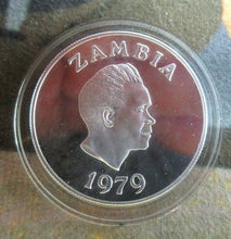 Load image into Gallery viewer, 1979 ROYAL MINT ZAMBIA CONSERVATION African Longhorn SILVER 5 KWACHA COIN
