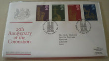 Load image into Gallery viewer, 1978 25TH ANNIV OF THE CORONATION 9p STAMP 73g SILVER INGOT FDC STAMPS BOXED&amp;COA
