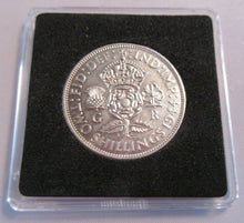 Load image into Gallery viewer, 1944 KING GEORGE VI UNC .500 FLORIN TWO SHILLINGS WITH QUAD CAP, BOX &amp; COA
