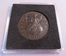 Load image into Gallery viewer, 1771 GEORGE III HALF PENNY IN EF+ PRESENTED IN QUADRANT CAPSULE AND BOX
