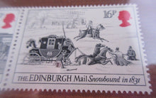 Load image into Gallery viewer, 1984 ROYAL MAIL SPEED, REGULARITY &amp; SECURITY 5 MNH STAMPS &amp; PAPERBACK BOOK
