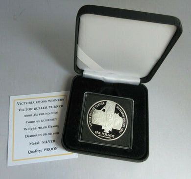 2006 QEII VICTORIA CROSS WINNERS VICTOR BULLER TURNER S/PROOF £5 COIN BOX & COA