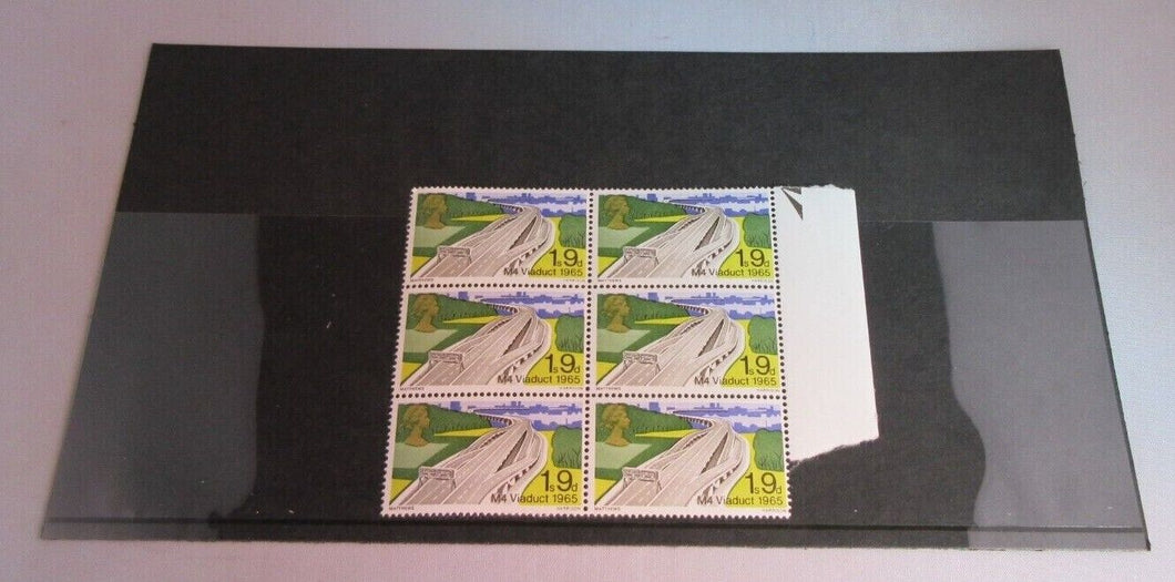 1968 M4 VIADUCT BRIDGE 1s 9d 6 X STAMPS MNH IN CLEAR FRONTED STAMP HOLDER