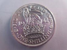 Load image into Gallery viewer, 1942 KING GEORGE VI BARE HEAD .500 SILVER aUNC ONE SHILLING COIN &amp; CLEAR FLIP E1
