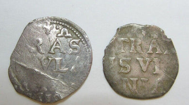 1612 1 & 2 STUIVERS OVERIJSSEL DUTCH REPUBLIC HAMMERED SILVER COINS