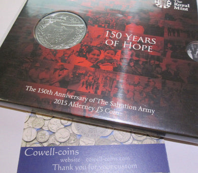 UK 2015 ROYAL MINT ALDERNEY £5 COIN PACK 150 YEARS OF HOPE NEW SEALED BUnc