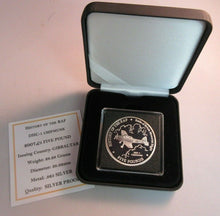 Load image into Gallery viewer, 2007 HISTORY OF THE RAF DHC-1 CHIPMUNK GIBRALTAR SILVER PROOF £5 COIN BOX &amp; COA
