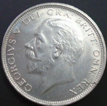 Load image into Gallery viewer, 1927 GEORGE V BARE HEAD COINAGE HALF 1/2 CROWN SPINK 4032 CROWNED SHIELD A1
