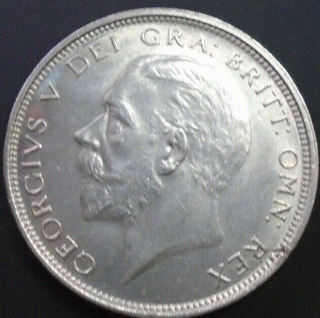 1927 GEORGE V BARE HEAD COINAGE HALF 1/2 CROWN SPINK 4032 CROWNED SHIELD A1