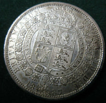 Load image into Gallery viewer, 1887 bunc VICTORIA HALF CROWN JUBILEE BUST Spink 3923 SCARCE COIN
