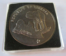 Load image into Gallery viewer, 1974 AFRICAN ELEPHANT LIBERIA SILVER PROOF $5 DOLLAR COIN WITH BOX &amp; COA
