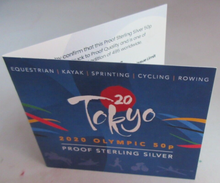 Load image into Gallery viewer, TOKYO 2020 SUMMER OLYMPIC EQUESTRIAN SILVER PROOF FIFTY PENCE 50P 2021 BOX &amp; COA
