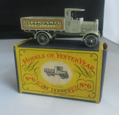 1916 A.E.C 'Y' Type Lorry No 6 Osram Lamps Matchbox 'Models of Yesteryear' + Box