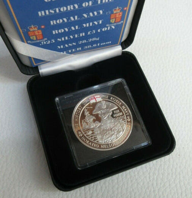 2003 HISTORY OF THE ROYAL NAVY NELSON SILVER PROOF £5 COIN ROYAL MINT BOX COA