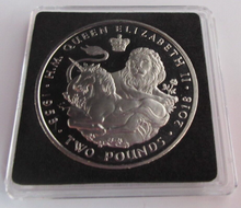 Load image into Gallery viewer, 2018 QEII THE LION &amp; THE UNICORN BIOT TWO POUND £2 COIN CAPSULE &amp; COA
