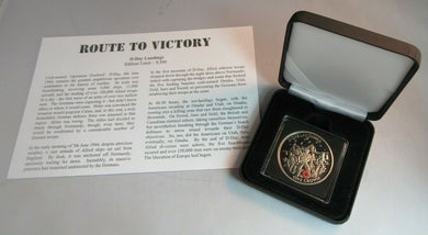 2004 D-DAY LANDINGS ROUTE TO VICTORY PROOF GIBRALTAR 1 CROWN COIN BOX & COA