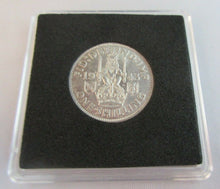 Load image into Gallery viewer, 1943 KING GEORGE VI BARE HEAD .500 SILVER aUNC ONE SHILLING COIN &amp; CAPSULE
