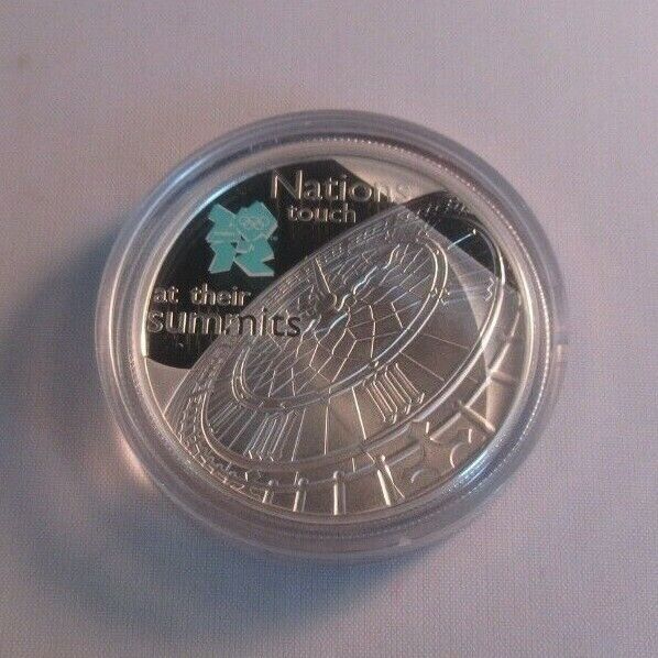 2009 Big Ben London 2012 Olympics 1oz Silver Proof £5 Five Pounds UK Coin in Cap