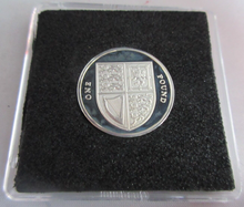 Load image into Gallery viewer, 2009 £1 QUEEN ELIZABETH II SHIELD SILVER PROOF ONE POUND COIN WITH BOX &amp; COA
