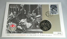 Load image into Gallery viewer, WOMEN IN UNIFORM END OF WORLD WAR II 2005 PROOF £5 COIN COVER PNC &amp; INFO CARD
